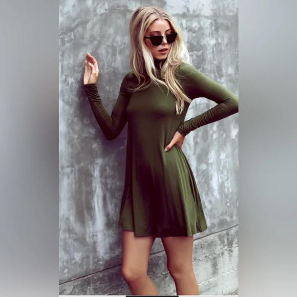 Lulus Dresses & Skirts - Lulu’s Sway, Girl, Sway! Olive Green Swing Dress XS